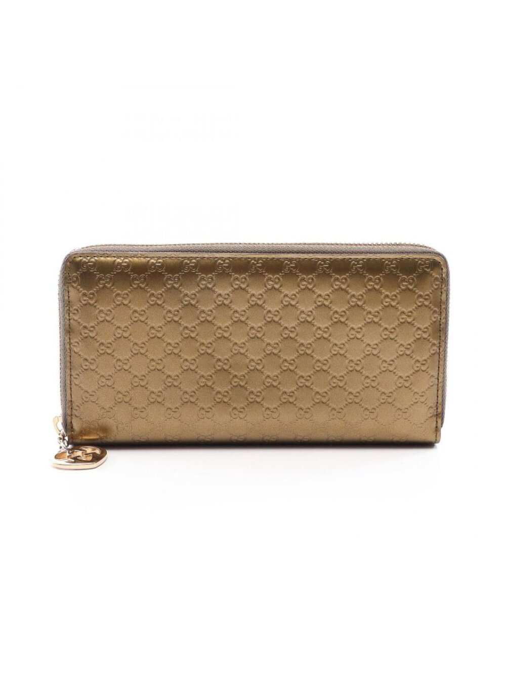 Gucci Round Wallet Lovely Micro Guccissima Gold Leather